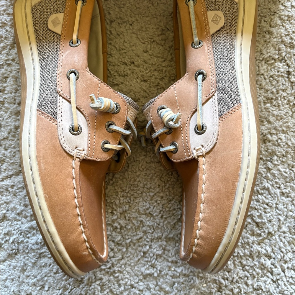 Sperry Women’s Tan Leather Boat Shoes - Picture 2 of 5